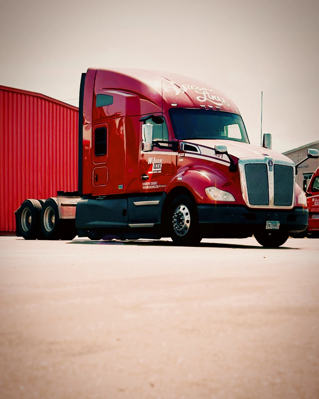 Red Wilson Lines tractor and trailer